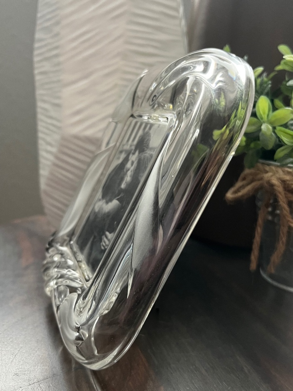 MIKASA Crystal Frosted Tulip Floral Frame VINTAGE - Picture 2 of 8